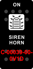 "SIREN HORN"  Black Switch Cap single White Lens  ON-OFF